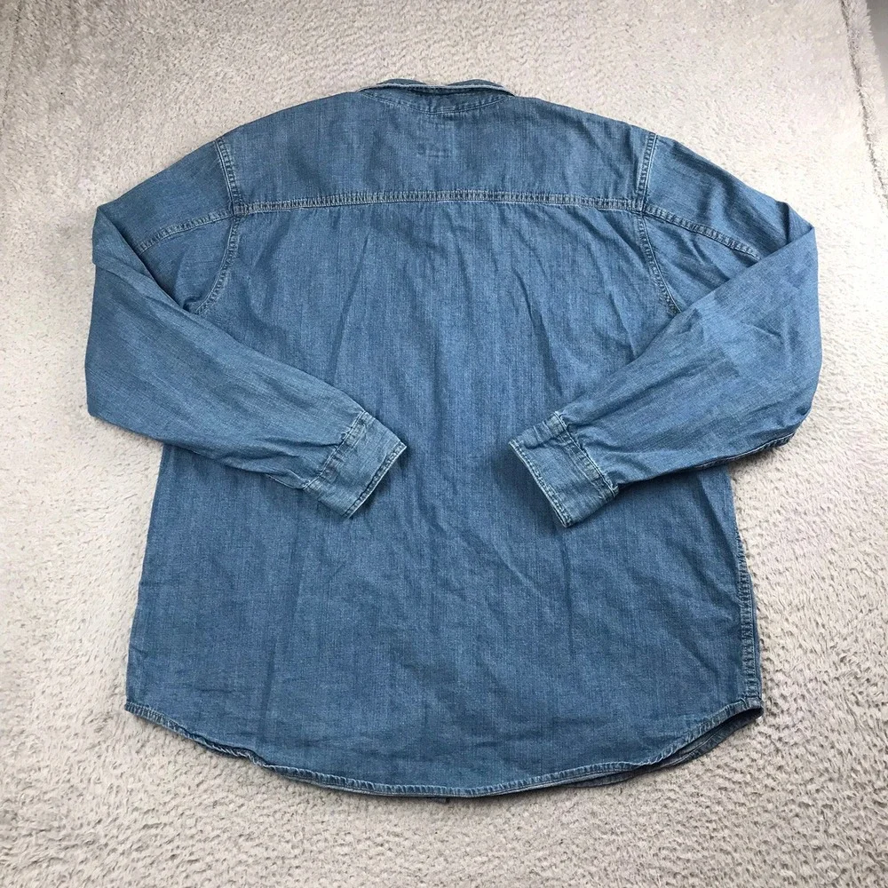 Levis Button Down Shirt Mens XXL Blue Cotton Denim Long Sleeve Workwear